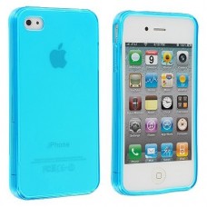 iPhone 4 4s - TPU Soft Protective Phone Cover Case - Clear Blue